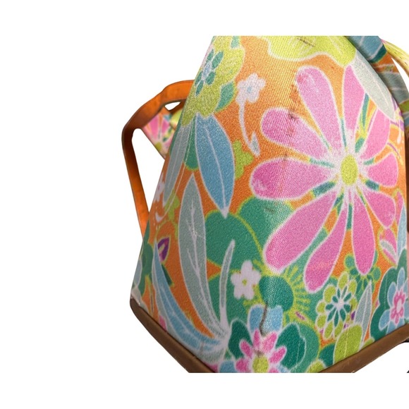 Circus by Sam Edelman Women's 6.5M Floral Platform Block Heel Sandals Orange - Picture 12 of 13